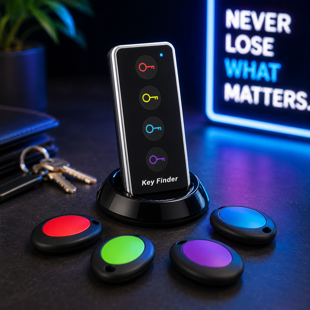 4-in-1 Wireless Key Finder with LED Torch | 1 Remote + 4 Receivers